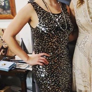 Black Sequin Party Dress